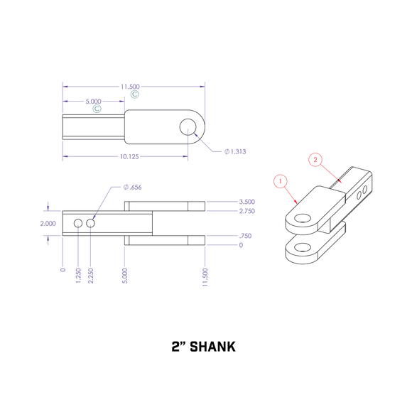 Hammer Strap 2.5" Shank 2K TW 21K Towing