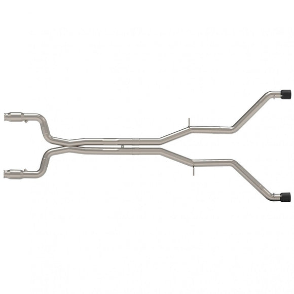 Kooks 3" Catted Header-Back Muffler Delete Exhaust w/Black Tips.