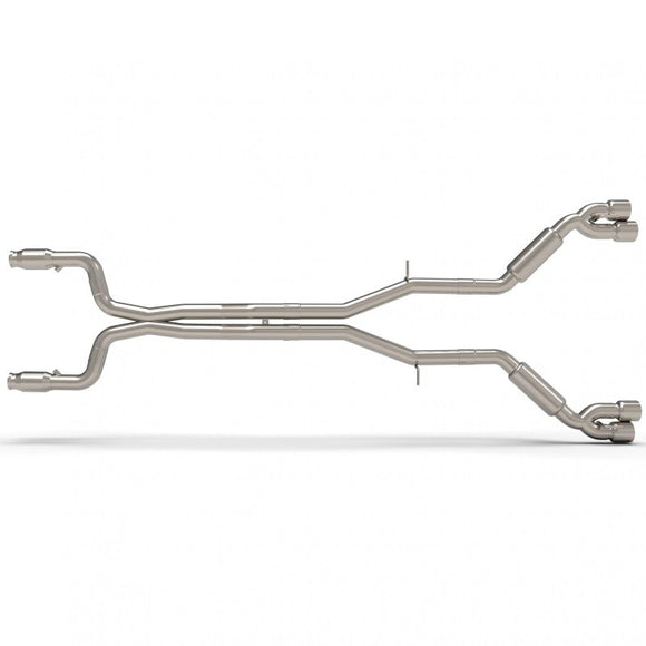 Kooks 3" Catted Header-Back Muffler Delete Exhaust w/Polished Quad Tips.