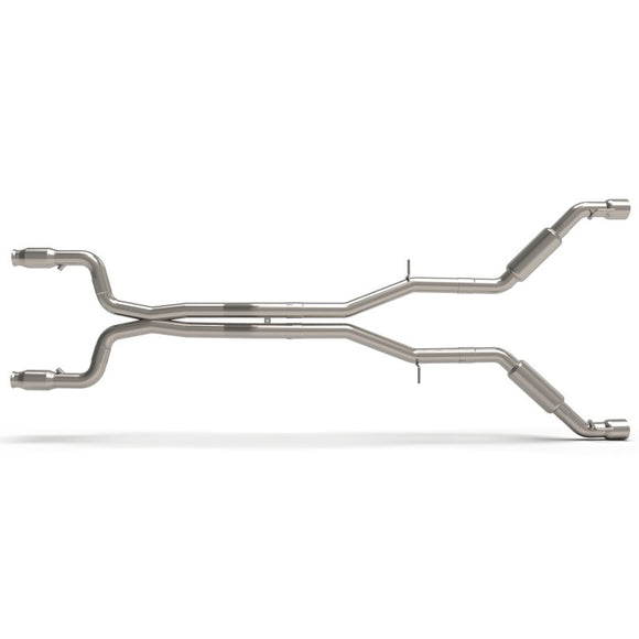 Kooks 3" Catted Header-Back Muffler Delete Exhaust w/Polished Tips.