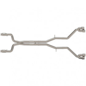 Kooks 3" GREEN Catted Header-Back Muffler Delete Exhaust w/Polished Quad Tips.