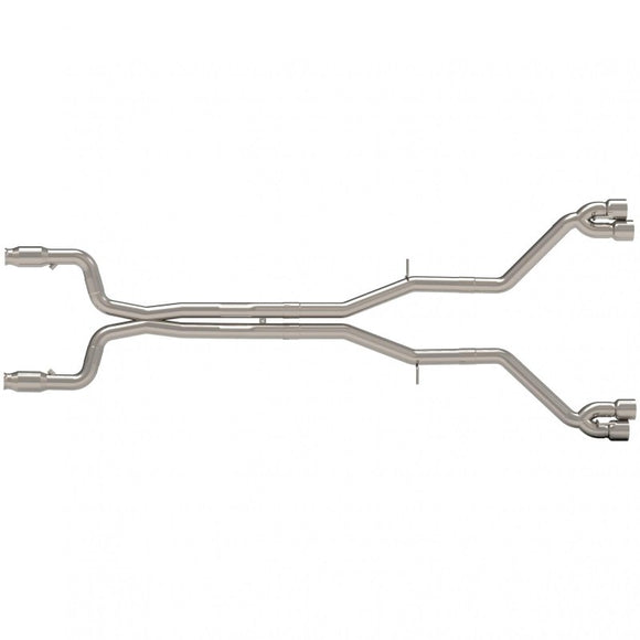 Kooks 3" GREEN Catted Header-Back Muffler Delete Exhaust w/Polished Quad Tips.