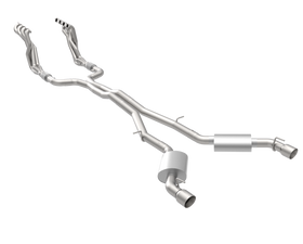 2" HEADERS & GREEN EXHAUST KIT W/POLISHED DUAL TIPS. 2016-2024 CAMARO SS. - 0