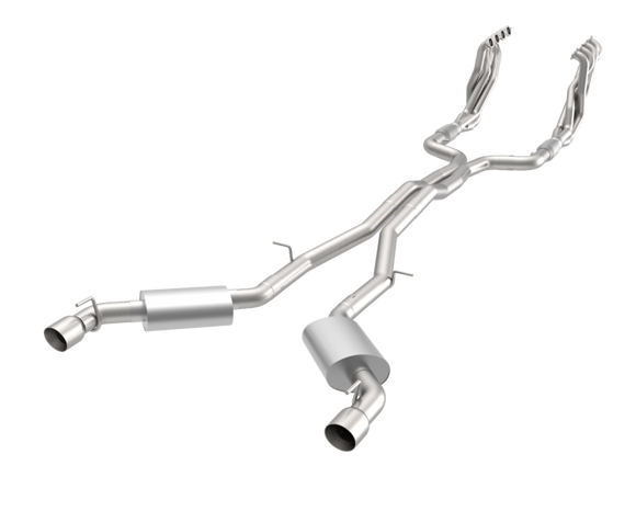 2" HEADERS & GREEN EXHAUST KIT W/POLISHED DUAL TIPS. 2016-2024 CAMARO SS.