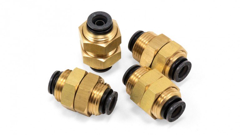 Bulkhead Union - 3/8" PTC x 3/8" PTC - DOT - SMC # KV2E11-00