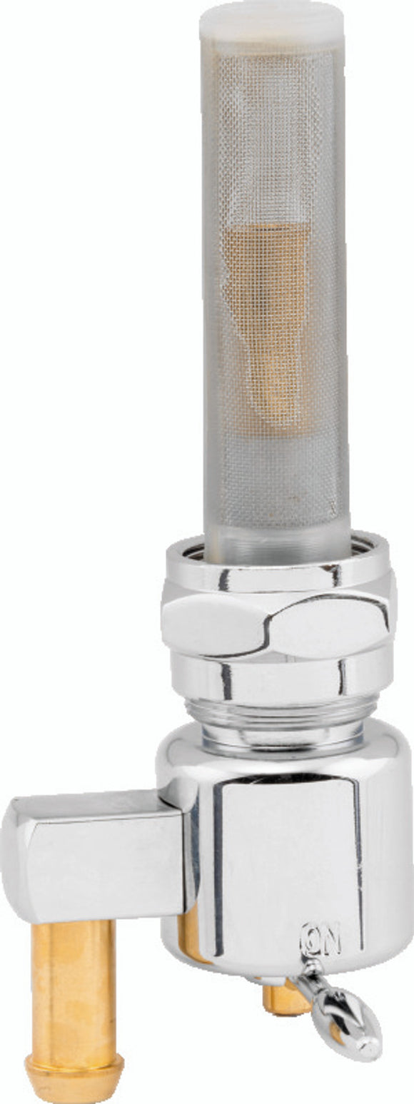 Bikers Choice Chrome Round Petcock 22MM Down Outlet