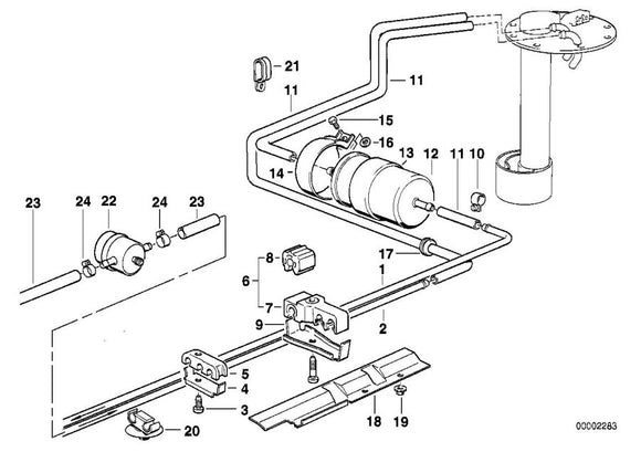 Genuine BMW Return line 16121179609 525i, 535i, M5 3.6