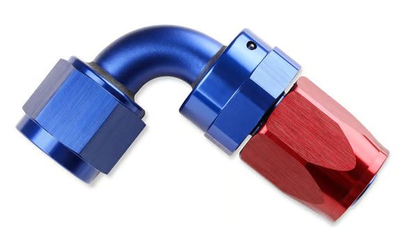 Mr. Gasket -12 AN 90 Degree Swivel Hose End - Red & Blue