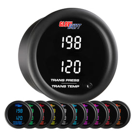 2-1/16" 10 Color Digital Dual 400 PSI Transmission Pressure & 300F Temperature Gauge Kit