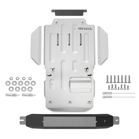 RIVAL Aluminum Transmission Catalytic Converter Transfer Case Skid Plate 2010-2024 Toyota 4Runner 5Gen