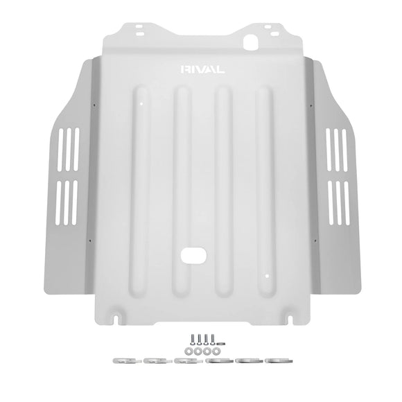 RIVAL Aluminum Transmission Catalytic Converter Skid Plate 2024-2025 Toyota Tacoma 4Gen Hybrid Compatible With TRD* | 2024-2025 Toyota Land Cruiser Hybrid | 2025 Toyota 4Runner 6Gen Hybrid