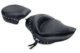 Mustang 04-21 Harley Sportster 3.3 GAL Standard Touring Solo Seat w/Studs - Black
