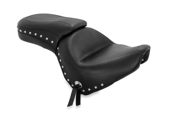 Mustang 10-13 Honda VT1300C Sabre,10-16 Stateline,10-15 Interstate 1PC Seat w/Studs - Black