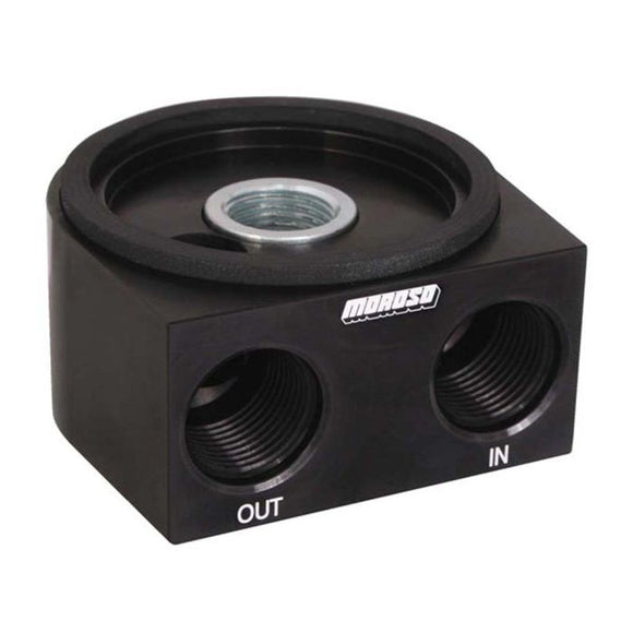 Moroso Universal Oil Filter Adapter - Sandwich - Oil Cooler - 18mm-1.5in Thread & 2-5/8in O-Ring
