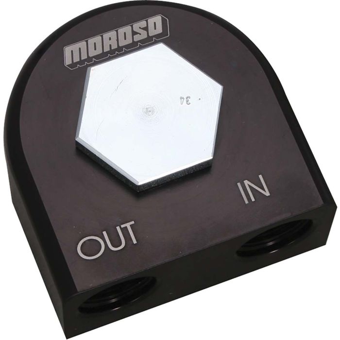 Moroso Chevrolet Big Block/Small Block Remote Oil Filter Adapter - 90 Degree - 13/16in-16 Thread