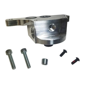 Moroso GM LS Oil Filter Adapter - Spin On - External Input Inlet - Outbound Rail