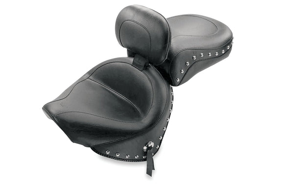 Mustang 00-11 Yamaha V-Star 1100 Classic,02-11 V-Star 1100 Silverado Touring 2PC Seat w/Studs- Black