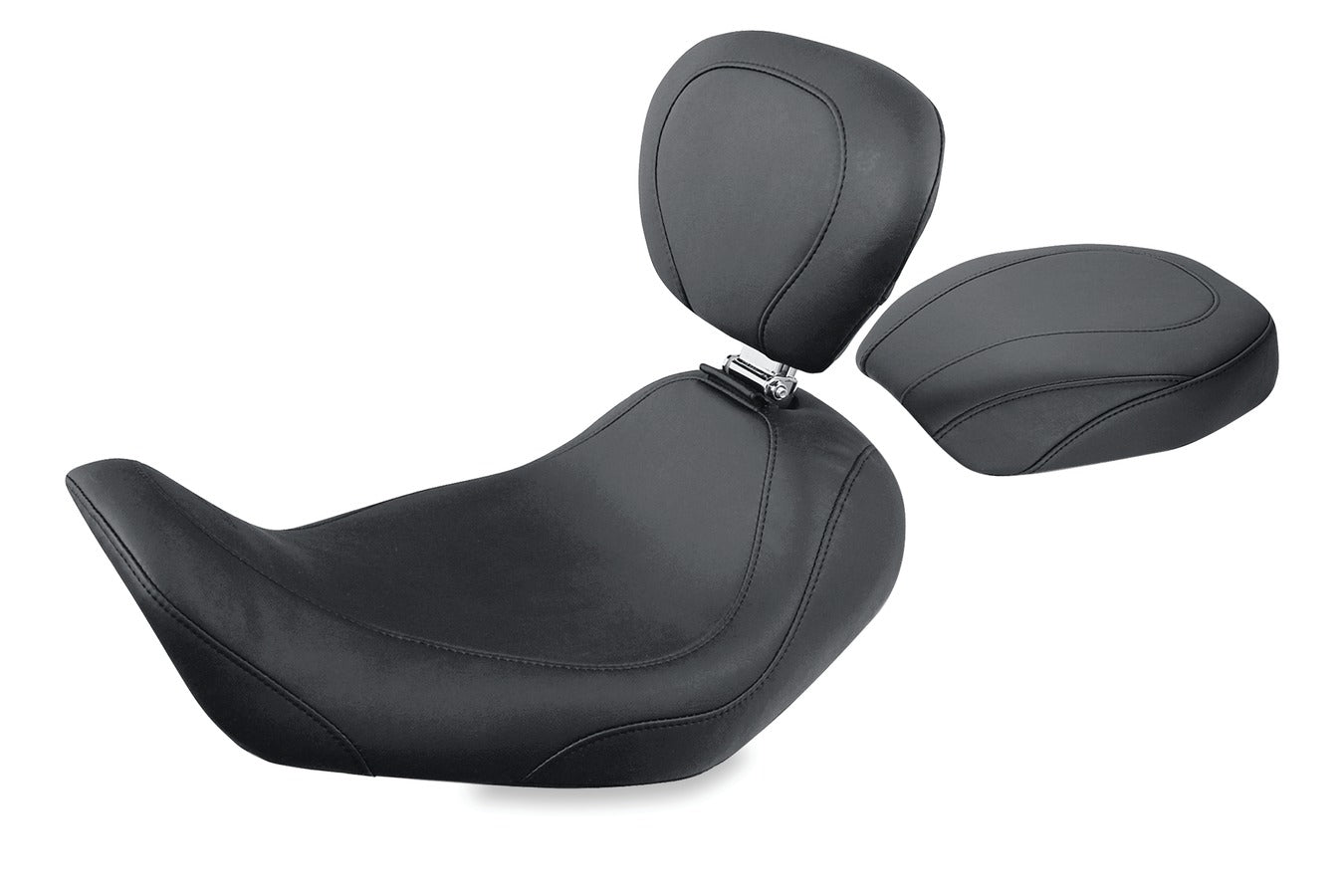 Mustang 06-17 Harley Dyna Wide Tripper Solo Seat w/Driver Backrest - Black