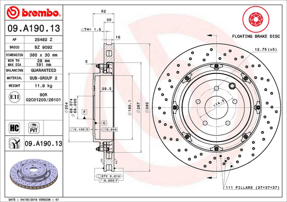 BREMBO OE ROTORS: 2015–2020 NISSAN GT-R
