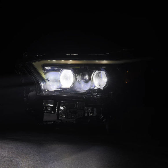 AlphaRex 23-24 Toyota Tacoma LUXX-Series LED Proj Headlights Alpha Blk w/Actv Light & Seq. Sig + DRL