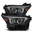 AlphaRex 23-24 Toyota Tacoma LUXX-Series LED Proj Headlights Blk w/Actv Light & Seq. Sig + DRL-1