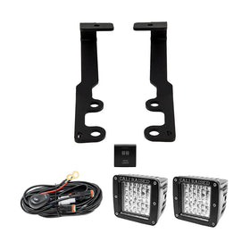 Cali Raised 2024+ Toyota Tacoma Ditch Light Bracket Kit - 2 3X2 18W Led Pods/Toyota Oem SQ Style