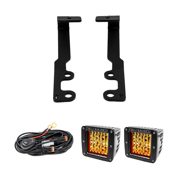 Cali Raised 2024+ Toyota Tacoma Ditch Light Bracket Kit - 2 3X2 18W Amber Led Pods / No Switch