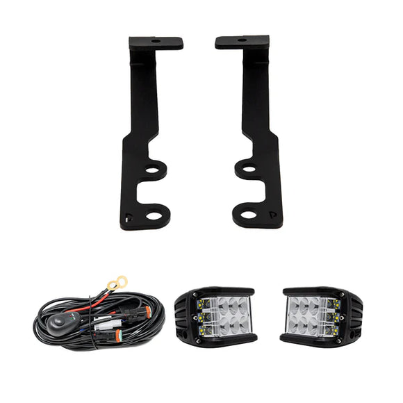 Cali Raised 2024+ Toyota Tacoma Ditch Light Bracket Kit - 2 27W Side Projecting Led Pods/No Switch