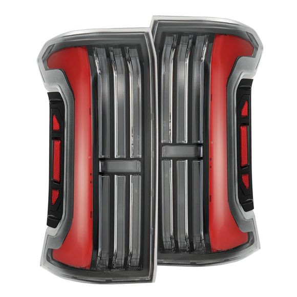 AlphaRex 24-25 Toyota Tacoma NOVA-Series LED Prismatic Tail Lights - Black Red