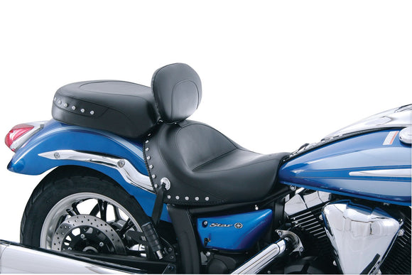 Mustang 09-17 Yamaha V-Star 950, 950 Tourer Std Touring 2PC Seat w/Driver Backrest Studs - Black