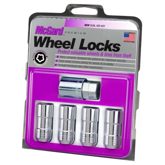 McGard Wheel Lock Nut Set - 4pk. (Cone Seat) M14X1.5 / 21mm & 22mm Dual Hex / 1.965in. L - Chrome