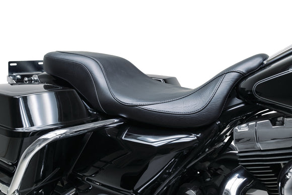 Mustang 08-21 Harley Electra Glide,Rd Glide,Rd King,Str Glide Super Tripper 1PC Seat - Black