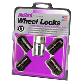 McGard Wheel Lock Nut Set - 4pk. (Cone Seat) M14X1.5 / 21mm & 22mm Dual Hex / 1.639in. L - Black - 0