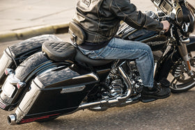 Mustang 08-21 Harley Electra Glide,Rd Glide,Rd King,Str Glide Tripper Passenger Seat Diamond - Black