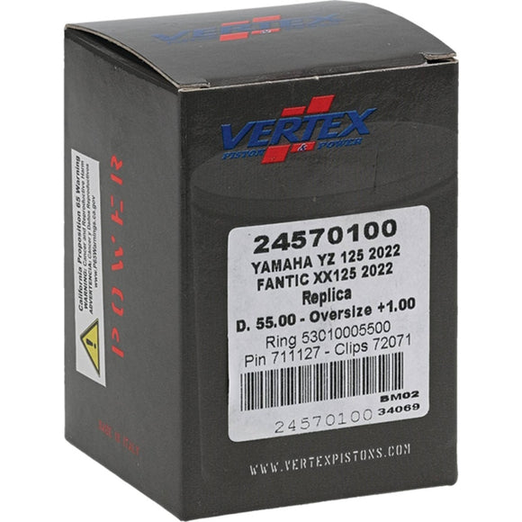 Vertex Piston 2023 Fantic Motor XE 125 125cc +1.00mm Oversized Cast Replica Piston Kit