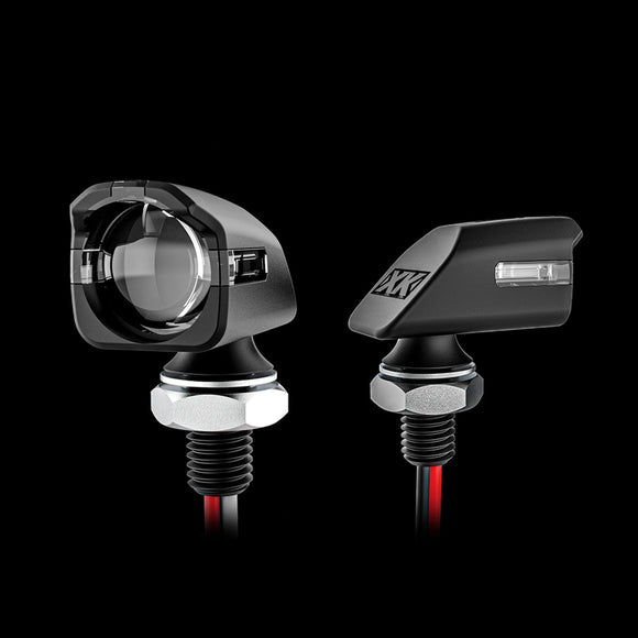 XK Glow Mini Amber Turn Signal Black x2