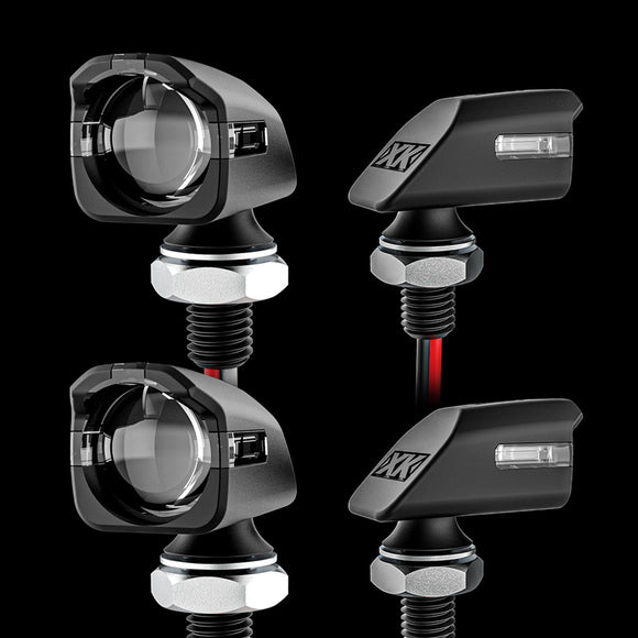 XK Glow Mini Turn Signal Front/Rear Black x4