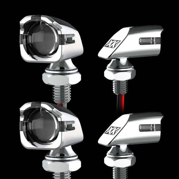 XK Glow Mini Turn Signal Front/Rear Chrome x4