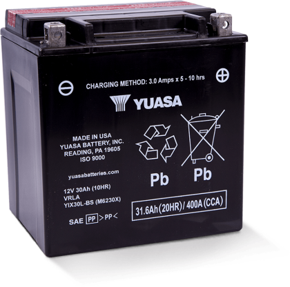 Yuasa YIX30L-BS-PW High Performance Maintenance Free AGM 12 Volt Battery (Bottle Supplied)
