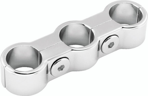 Bikers Choice Chrome Plain Oil Hose Seperator For 3 Hoses