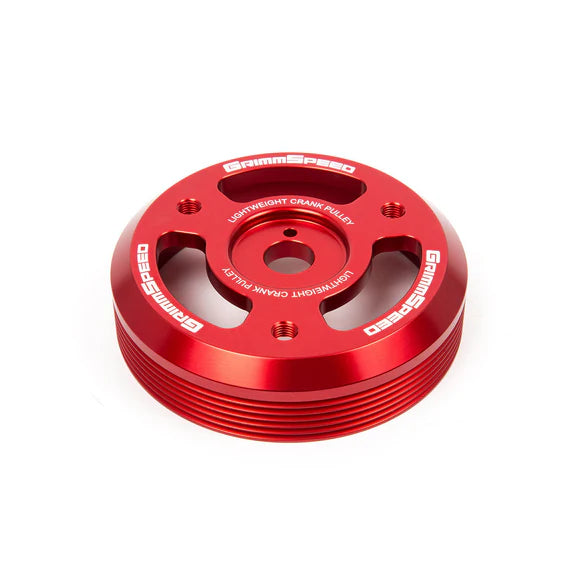 Grimmspeed Lightweight Crank Pulley Red For Subaru FA/FB Engines - 0