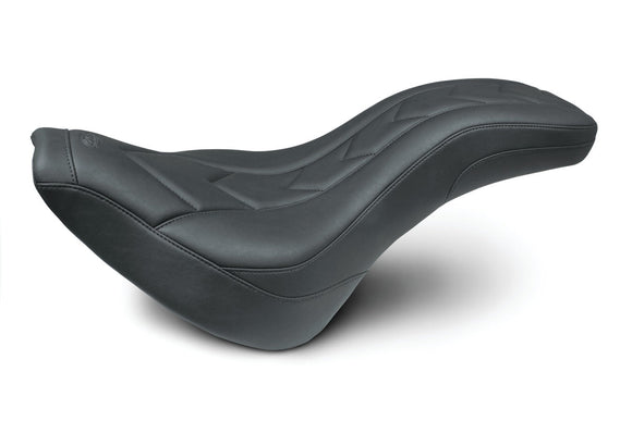 Mustang 18-21 Harley Street Bob Tripper Fastback 1PC Seat Chevron - Black