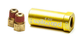 Wilwood Residual Pressure Valve - New Style w/ Fittings - 4 PSI / Gold