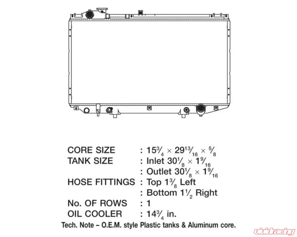 CSF 98-05 Lexus GS300 3.0L OEM Plastic Radiator