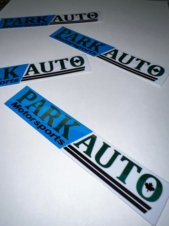 PARK AUTO MOTORSPORTS STICKER  PAIR SMALL COLOR LOGO