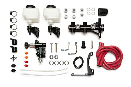 Wilwood Tandem Remote M/C Kit w L/H Brkt & Prop Valve - 1in Bore Black