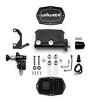 Wilwood Compact Tandem M/C - 1.12in Bore - w/Bracket and Valve - Black-1