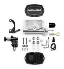 Wilwood Compact Tandem M/C - 7/8in Bore w/Bracket and Valve fits Mustang (Pushrod) - Ball Burnished-1