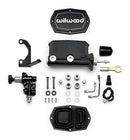 Wilwood Compact Tandem M/C - 1in Bore w/Bracket and Valve fits Mustang (Pushrod) - Black-1