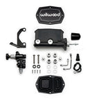 Wilwood Compact Tandem M/C - 15/16in Bore w/RH Bracket and Valve (Pushrod) - Black-1